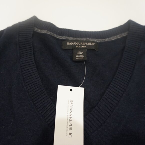 Banana Republlic Silk Linen V Neck Sweater - Picture 3 of 6